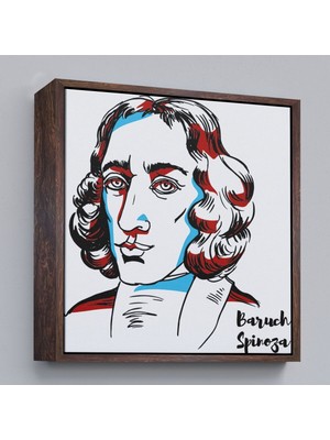 Çerçeveli Baruch Spinoza Dekoratif Kanvas TABLO-5818