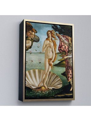 Çerçeveli Sandro Botticelli, Venüs'ün Doğuşu Tablosu - The Birth Of VENUS-8109