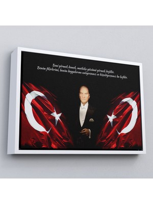 Çerçeveli Beni Görmek Demek, Mutlaka Yüzümü Görmek Demek Değilidir Yazılı Atatürk TABLOSU-5075