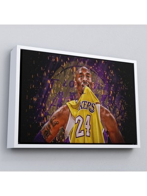 Çerçeveli Kobe Bryant Los Angeles Lakers Kanvas Tablo / Black MAMBA-5151