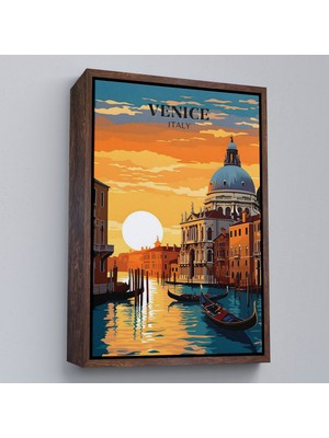Çerçeveli Italya Venedik Kanal Yağlıboya TABLO-7858