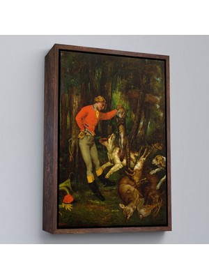 Çerçeveli Gustave Courbet -Avdan Sonra Tablo - After The HUNT-8055