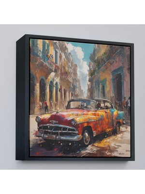 Çerçeveli Klasik Eski Araba TABLOSU-8331