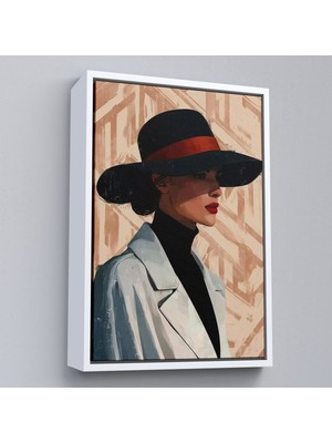 Çerçeveli Güzel Retro Kadın TABLOSU-7595