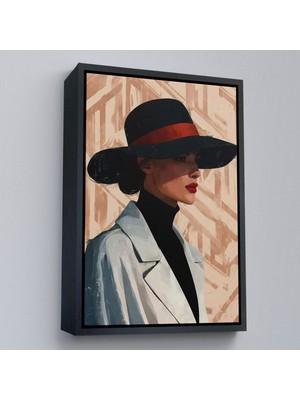 Çerçeveli Güzel Retro Kadın TABLOSU-7595