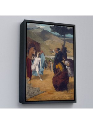 Çerçeveli Edgar Degas - Iskender ve Bucephalus TABLOSU-8056