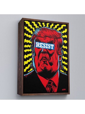 Çerçeveli Irkçı Donald Trump Racism TABLO-7679