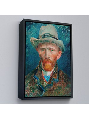 Çerçeveli Vincent Van Gogh - Hasır Şapkalı Otoportre TABLOSU-7452