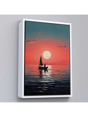 Çerçeveli Okyanustaki Yelkenli TABLOSU-7629