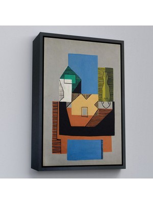 Çerçeveli Pablo Picasso - Gitar, Şişe ve Meyve Kase TABLOSU-7317