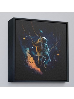 Çerçeveli Uzayda Sallanan Astronot TABLOSU-8312