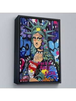 Çerçeveli Mona Lisa Grafitti Pop Art Duvar Tablosu -6216