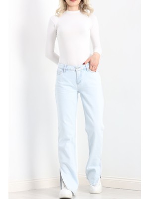 Shemard Paça Yırtmaçlı Straight Jean Buz1 - 20633.1590.