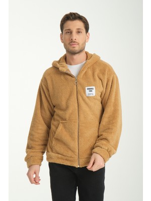 "change Time" Erkek Kapüşonlu Peluş Ceket