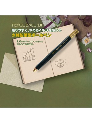 Ohto Pencil Ball 1.0 Wooden Serisi BP-680E-BK Siyah Tükenmez Kalem