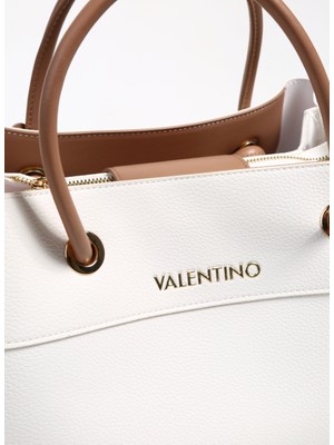 Valentino Beyaz Kadın 35X27 X14 cm El Çantası VBS5A802173