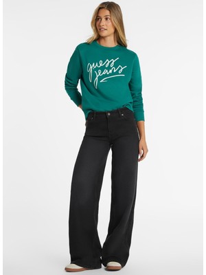 Guess Jeans Normal Bel Normal Paça Normal Mavi Kadın Denim Pantolon Gj G11 Wıde Leg - Eco Recy Co Vılma