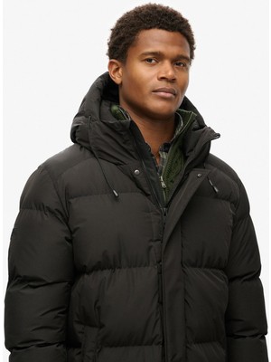 Superdry Siyah Erkek Mont M5011917A02A_HOODED Sports Puffer M