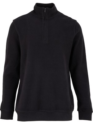 Jeep Dik Yaka Düz Siyah Erkek Sweatshırt J4WM-SWT4281