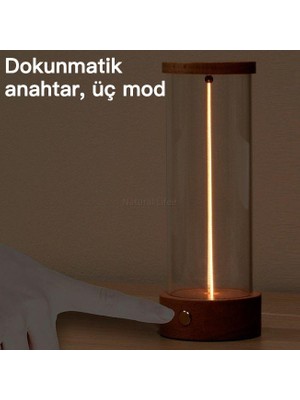 Natural Life Yaratıcı Dokunmatik Kontrol LED Type-C Şarj Ahşap Masa Lambası/yatak Köşesi Lambası/gece Lambası (Yurt Dışından)