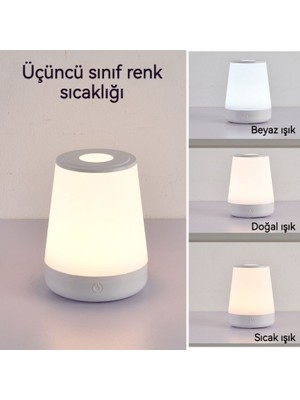 Natural Life Dokunmatik Kontrol LED Type-C Şarj Masa Lambası/yatak Köşesi Lambası/gece Lambası (Yurt Dışından)