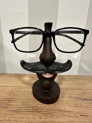 İki Cadı Tasarım Man With Moustache Gözlük Tutucu, Bıyıklı Erkek Gözlük Standı, Dekoratif Polyester Obje