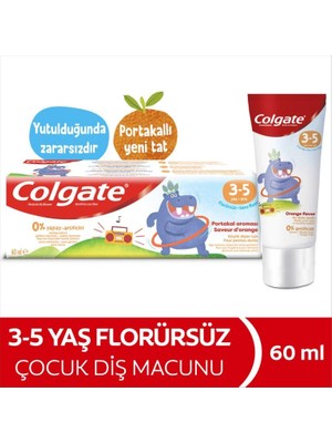 Colgate 3-5 Yaş Portakal Aromalı Florürsüz Çocuk Diş Macunu 60 ml