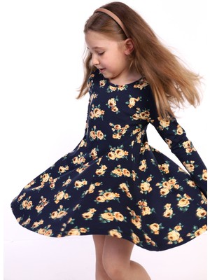 Toontoy Kız Çocuk Çiçek Desenli Elbise
