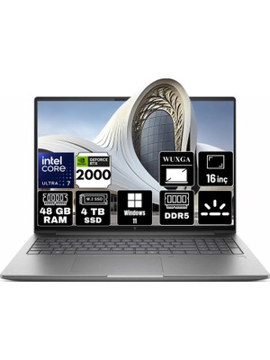 Hp Zbook Power 16 G11 Intel Core Ultra 7 155H 48GB 4tb SSD 8gb Rtx 2000 Ada 16" Wuxga Windows 11 Pro Taşınabilir Iş Istasyonu 8T0U3EA-A7