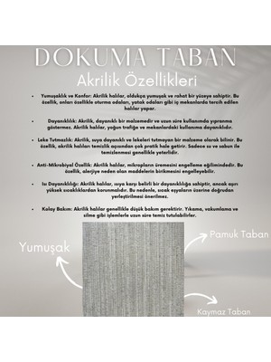 Voys Carpet Akrilik Triko Pamuk Taban Modern Uzun Ömürlü Makine Halısı