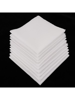 Strade Store 10PCS Erkek Kadın Pamuk Beyaz Yumuşak Hanky ​​party Hankies 28X28CM 10PCS (Yurt Dışından)