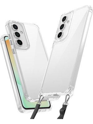 ZORE Samsung Galaxy A25 Kılıf Airbagli Takılabilir Askı Aparatlı Zore Snap Silikon Kapak-Şeffaf