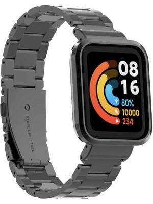 ZORE Xiaomi Redmi Watch (Mi Watch Lite) Uyumlu Krd-60 Metal Kordon Zore - Siyah