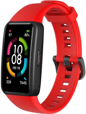 ZORE Huawei Band 6 Uyumlu Krd-47 Uyumlu Kordon Zore - Kırmızı