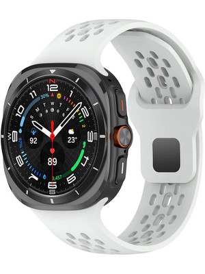 ZORE Galaxy Watch Ultra 47MM Zore KRD-119 Delikli Tasarım Silikon Kordon-Beyaz
