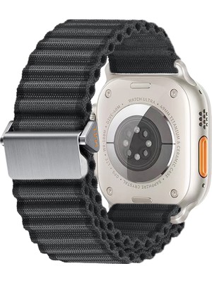 ZORE Watch 44MM Uyumlu Zore KRD-123 Naylon Kumaş Hasır Örgülü Kordon-Siyah
