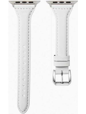 ZORE ​​​watch 40MM Uyumlu Krd-28 Deri Kordon Zore - Beyaz