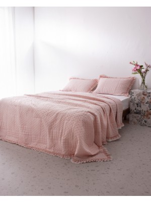 Medus Çift Kişilik Yatak Örtüsü - Pudra