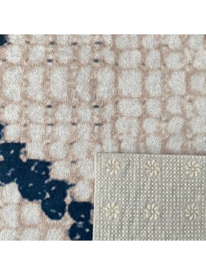 Carpettex Dijital Baskı Kaymaz Taban Yıkanabilir Kesme Yolluk Oda Salon Mutfak Iskandinav Krem Halı