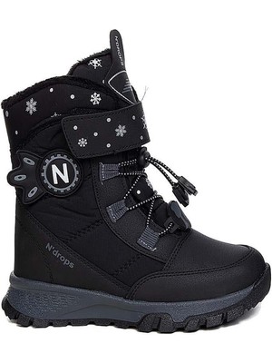 Celira Nds Cırtlı Siyah Füme Kız Çocuk Kar Botu Ayakkabı