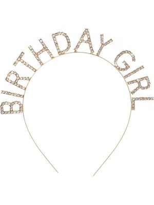 Bırthday Gırl Taşlı Taç Gold