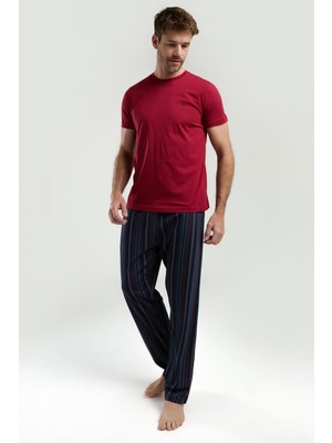 Arnetta Erkek Bordo Kısa Kol Pijama Takım