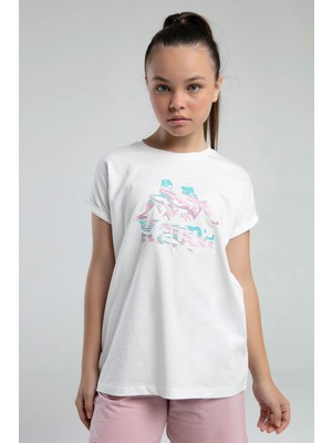 Kappa Kız Çocuk Beyaz Tişört