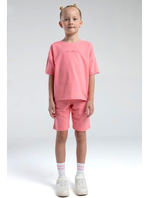 RolyPoly Kız Çocuk Pembe Bermuda Takım