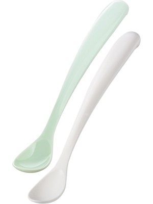 Mamajoo Ergonomik Beslenme Mama Kaşığı & Saklama Kutusu, Powder Green, İkili Set