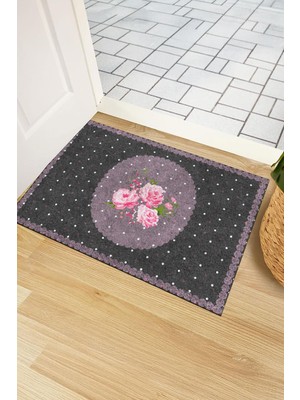 Monnhein Puantiyeli Gül Kapı Önü Paspası