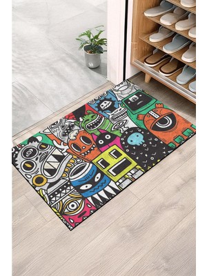 Monnhein Canavar Renkler Kapı Önü Paspası