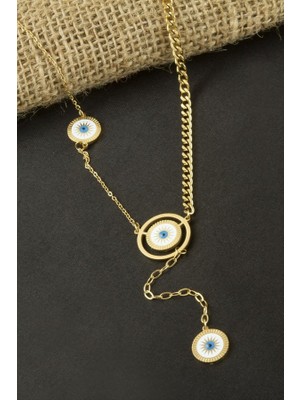 Nazar Yıldız Lüks Çelik Kolye