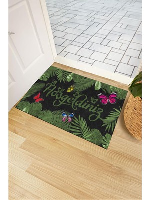 Monnhein Kelebekli Hoşgeldiniz Kapı Önü Paspası