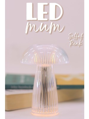 Telvesse LED Mum Kristal Tip Pil Dahil Dumansız Alev Ledli Yapay Dekoratif Mum Dekor Işığı Şeffaf PT429